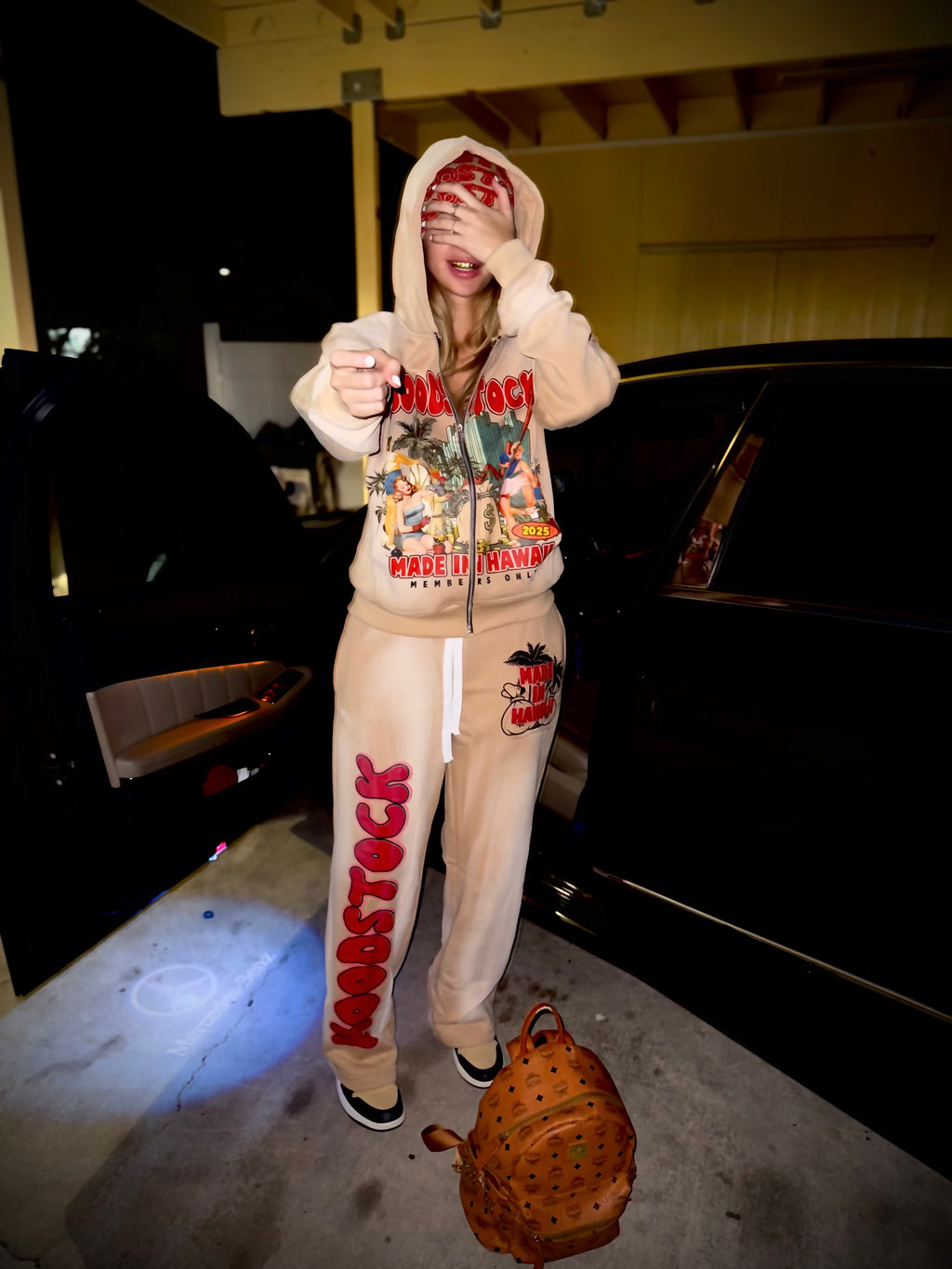 TAN LOOSE LIPS SINK SHIPS SWEATSUIT