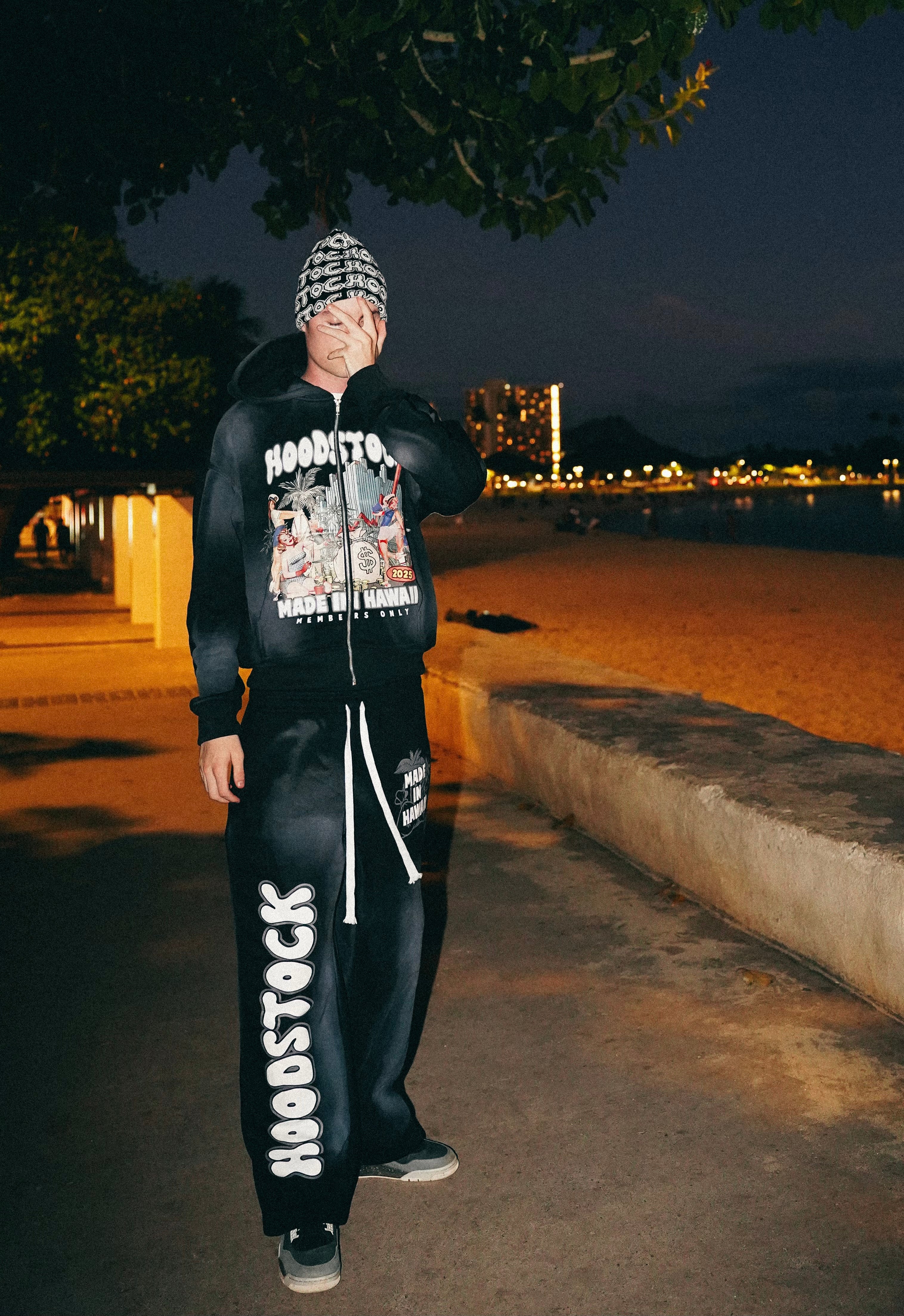 BLACK LOOSE LIPS SINK SHIPS SWEATSUIT